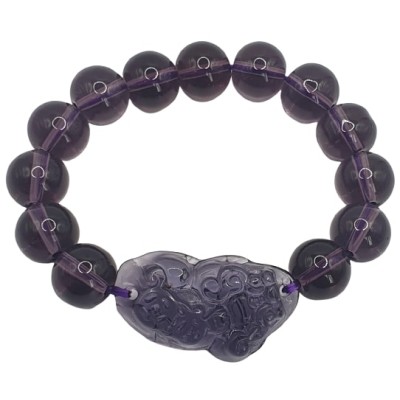 Bracelet Pi Yao Cristal violet, Elément Feu