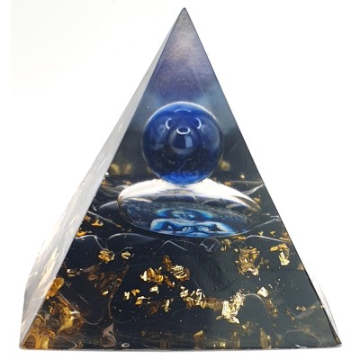 Orgonite Pyramide Bouddha Obsidienne