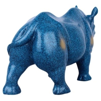 Grande Statue Rhinocéros bleu