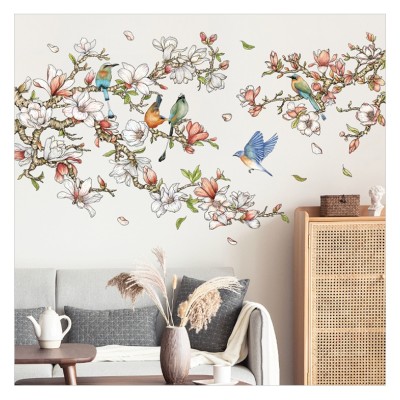 Sticker Fleurs de Magnolia Virevoltant 