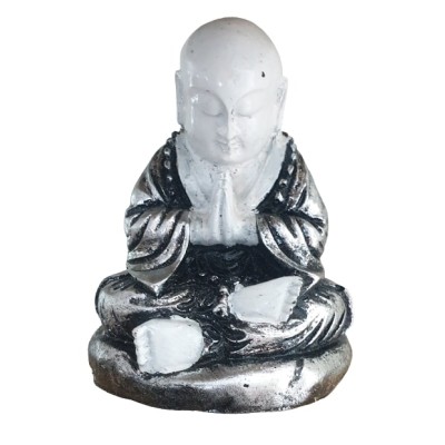 Carillon Bambou Bouddha de la Prière argent et blanc