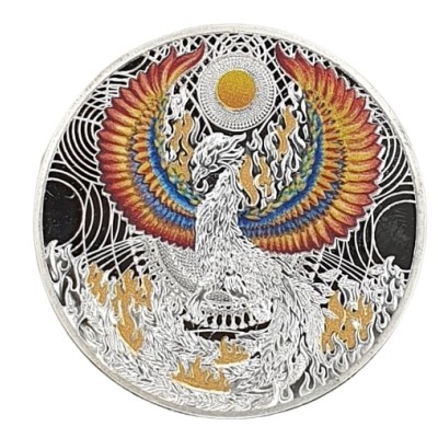 Amulette argentée Bagua Phénix Lumineux