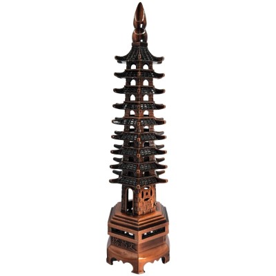 Pagode Wen Chang bronze rouge 18cm