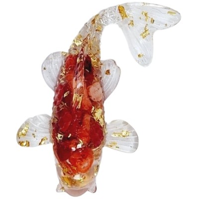 Figurine Poisson Carpe en Jaspe rouge