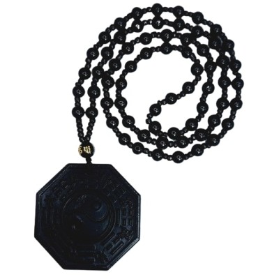 Suspension Bagua Yin Yang Obsidienne noire