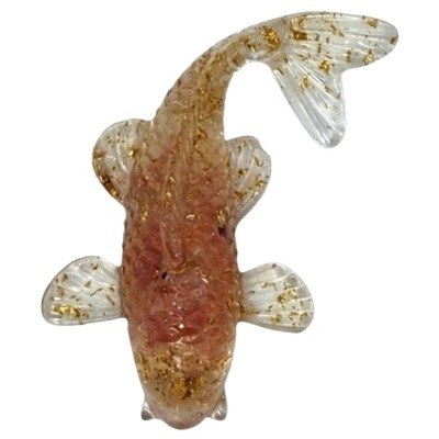 Figurine Poisson Carpe en Quartz rose