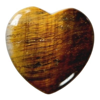 Coeur en Oeil de Tigre marron 40mm