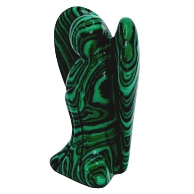 Statue Ange Gardien en Malachite 