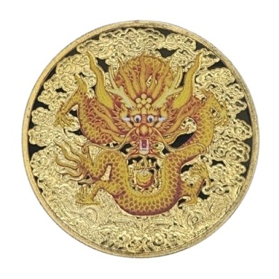 Amulette dorée Dragon Protecteur