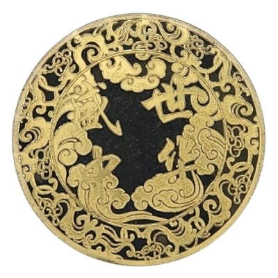 Amulette dorée Paysage Asiatique