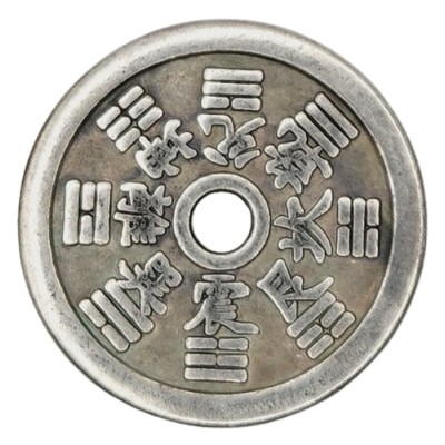 Pièce Amulette argentée des 8 Trigrammes