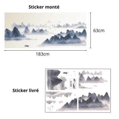 Sticker Montagne bleue au Levant