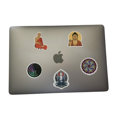 Les 4 Stickers Bouddha Yin Yang + 1 Sticker Mandala offert