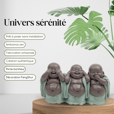 Statue Bouddhas Trio de Sagesse