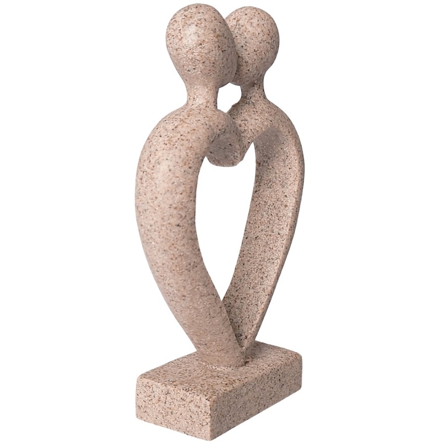 Statue couple cœur Feng Shui décoration relationnelle – vue de profil