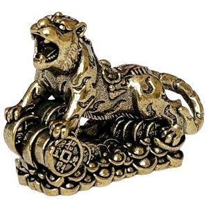 statue tigre blanc céleste feng shui en laiton – vue de face