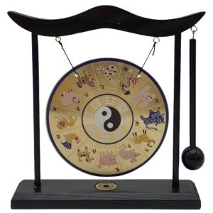 gong méditation bagua zodiaque feng shui en cuivre