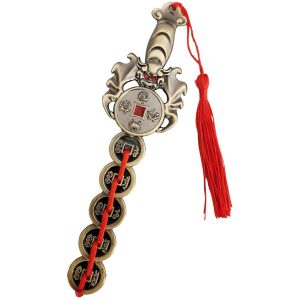 suspension épée de pièces, animaux célestes Feng Shui