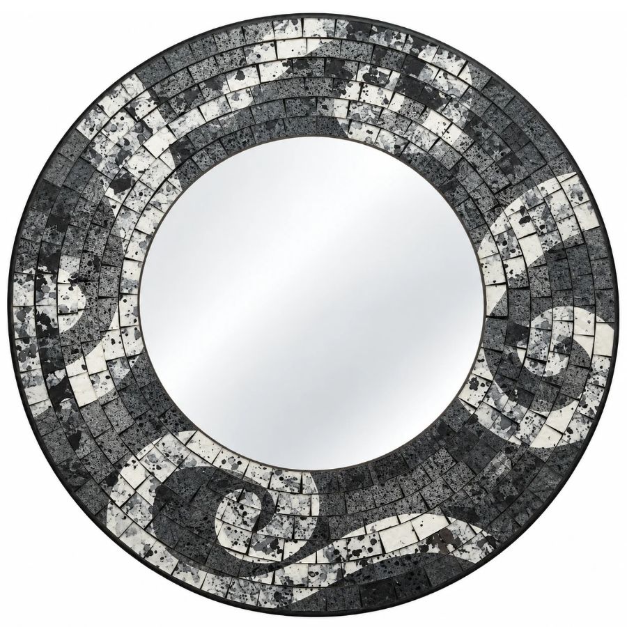 Miroir Abstrait Mosaïque 40 cm Feng Shui