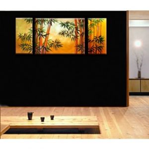 Peinture à l'huile Bambou jaune