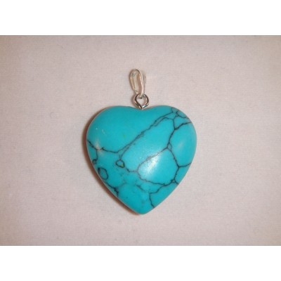 Pendentif Coeur en Turquoise
