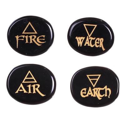 Pierres Reiki 4 Eléments en Onyx Noire