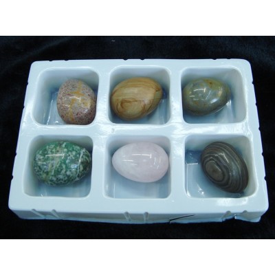 Coffret de 6 Oeufs en Pierres semi précieuses 50mm – Image 2