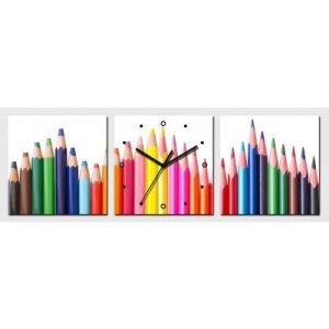 Horloge Murale Crayons de Couleur