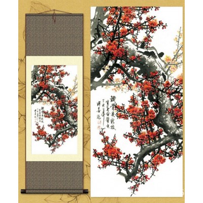 Kakemono Fleurs de Cerisier rouges