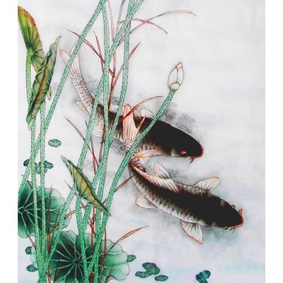 Kakemono Carpes Koi Nénuphars – Image 3