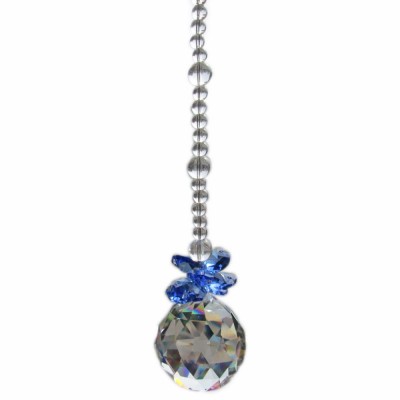 Suspension Cristal Solaire 30mm Cascade bleue