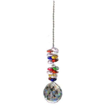 Suspension Cristal Solaire 40mm Cascade multicolore