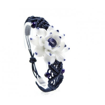 Bracelet Fleur de Lotus bleue
