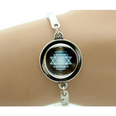 Bracelet Sri Yantra Mandala bleu