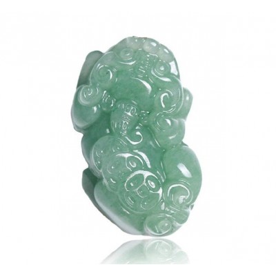 Pendentif Pi Yao en Aventurine verte