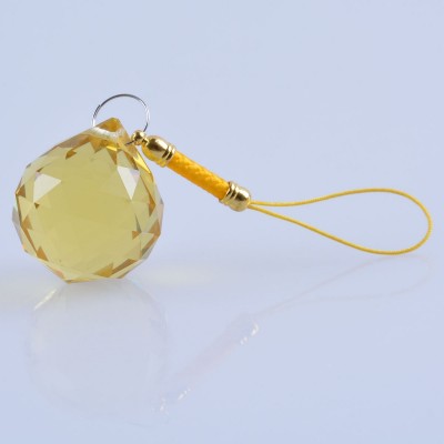 Suspension Cristal à Facettes jaune 30mm