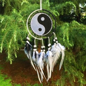 Grand Attrape Rêves Yin Yang Tissé