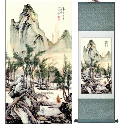Kakemono Moine dans la Montagne