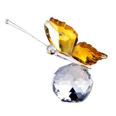 Cristal à Facettes Papillon jaune