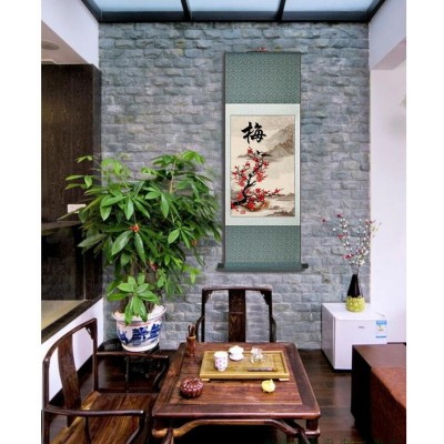 Kakemono Oiseaux sur Branche de Cerisier rouge – Image 2