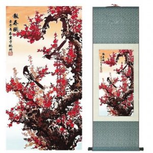 Kakemono Fleurs de Cerisier rouges et roses