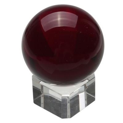 Socle et Boule de Cristal rouge 40mm