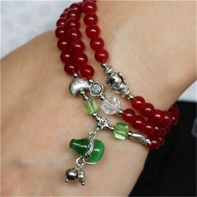 Bracelet Wu lou et Bouddha en Jade rouge – Image 2
