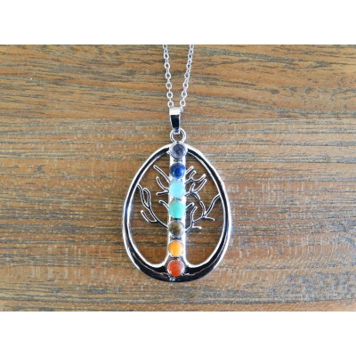 Collier Pendentif Arbre de Vie des 7 Chakras – Image 2