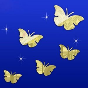 Sticker Miroirs Papillons dorés