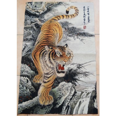 Grand Tangka Tapisserie Tigre Protecteur