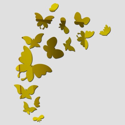 Sticker Miroirs Papillons du Printemps dorés