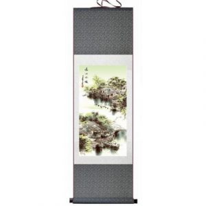 Kakemono Maisons Asiatiques au bord de la Rivière