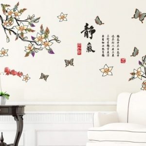 Sticker Fleurs de Prunier Papillons
