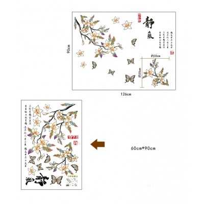 Sticker Fleurs de Prunier Papillons – Image 3